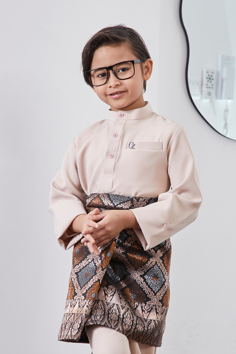 Baju Melayu Yusoff Kids - Nude Brown